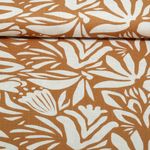 Lin viscose - Fleurs abstraites Beige Ocre Lin viscose - Fleurs abstraites Beige Ocre