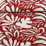 Lin viscose - Fleurs abstraites Beige Rouge Lin viscose - Fleurs abstraites Beige Rouge