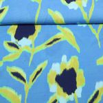Tissu robes et blouses - Impression numérique fleurs Bleu jeans Tissu robes et blouses - Impression numérique fleurs Bleu jeans