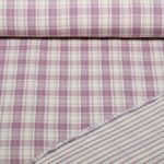 Gaze de coton - Doubleface carreaux rayures Beige Lilas Gaze de coton - Doubleface carreaux rayures Beige Lilas