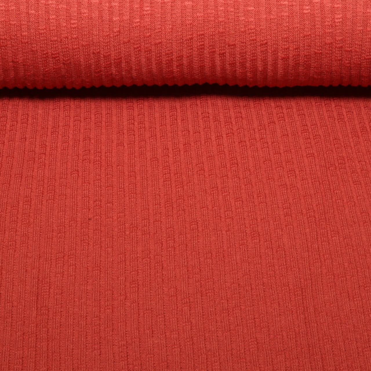 Jersey tricoté vintage Bettina - Rouge brique-0 Jersey tricoté vintage Bettina - Rouge brique-0