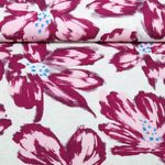Lin viscose - Grandes fleurs Beige Beige Lin viscose - Grandes fleurs Beige Beige