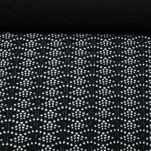 Maille de coton - Noir ajouré