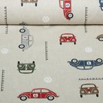 Toile canevas - VW Beetle Racing Beige Multicolore aspect lin