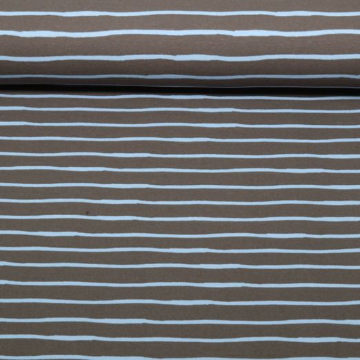 Jersey - Streifen Kombistoff Taupe Hellblau Jersey - Streifen Kombistoff Taupe Hellblau