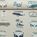 Toile - VW Combi Van California Paradise Beige Bleu pétrole Toile - VW Combi Van California Paradise Beige Bleu pétrole