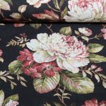 Toile canevas - Impression numérique Grandes fleurs Noir