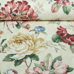 Toile canevas en coton - Impression numérique Grandes fleurs Naturel