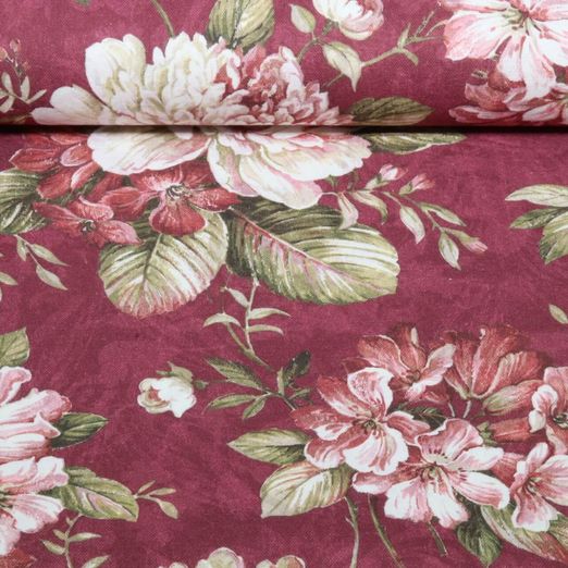 Toile canevas - Impression numérique Grandes fleurs Bordeaux Toile canevas - Impression numérique Grandes fleurs Bordeaux