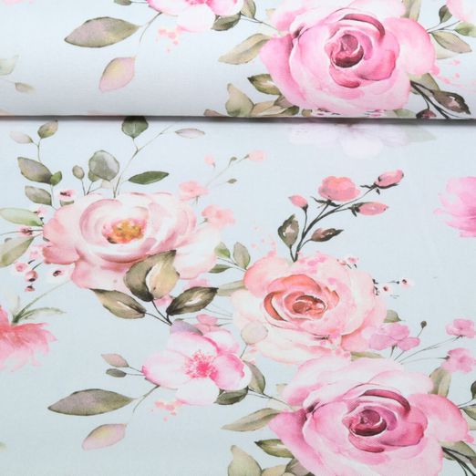 Toile canevas - Impression numérique Roses d'amour Bleu clair Toile canevas - Impression numérique Roses d'amour Bleu clair