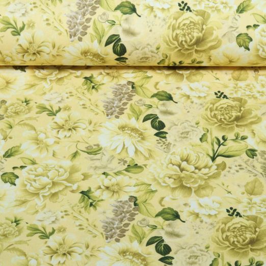 Toile canevas - Impression numérique de fleurs romantiques Jaune Toile canevas - Impression numérique de fleurs romantiques Jaune