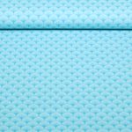 Baumwoll-Popeline - Blätter Aqua
