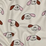 Bio Sommersweat - French Terry Hunde Ecru Rosa