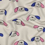 Bio Sommersweat - French Terry Hunde Ecru Blau