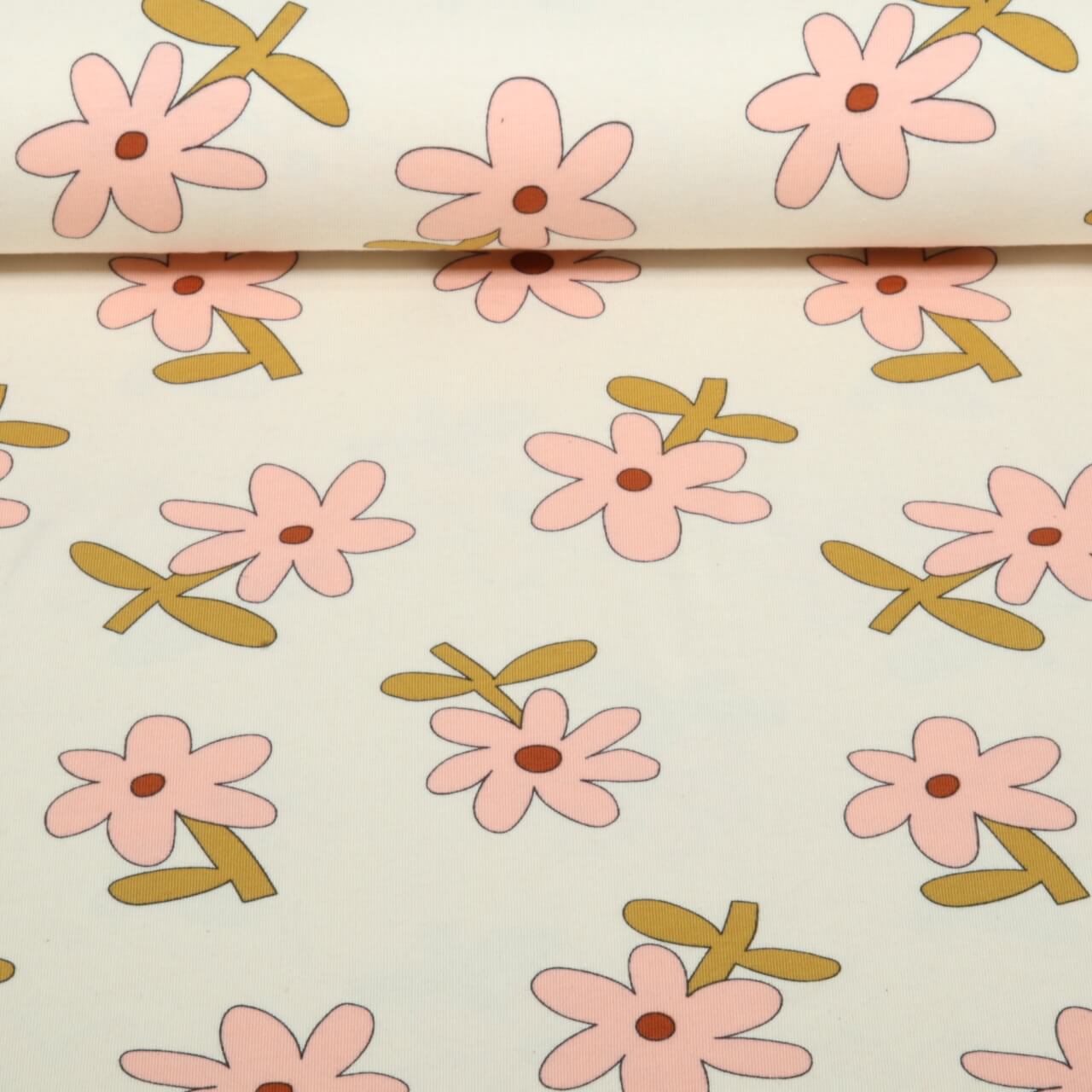 Bio Jersey - Blumen Jennifer Bouron Natur-0 Bio Jersey - Blumen Jennifer Bouron Natur-0