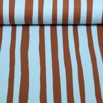 Sweat d'été bio - French Terry rayures Bleu clair Marron