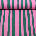 Sweat d'été bio - French Terry rayures Vert Rose