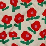 Bio Rippjersey - Blumen Natur Orange