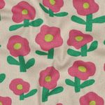 Bio Rippjersey - Blumen Natur Rosa