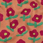 Bio Rippjersey - Blumen Pfirsich