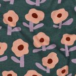 Bio Rippjersey - Blumen Grün