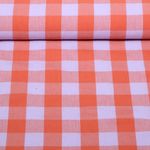 Coton tissé - Carreaux Lavande Orange Teint dans la masse