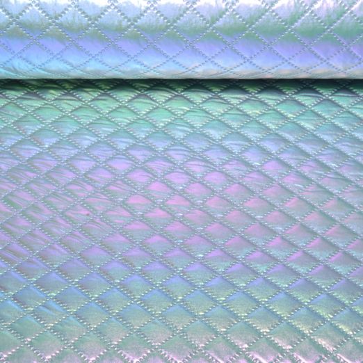 Tissu matelassé pour veste - losanges argentés Tissu matelassé pour veste - losanges argentés