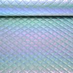 Tissu matelassé pour veste - losanges argentés Tissu matelassé pour veste - losanges argentés