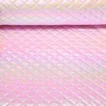 Tissu matelassé pour veste - losanges rose métallique Tissu matelassé pour veste - losanges rose métallique