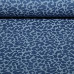Tissu jeans pantalon jacquard - Léopard bleu moyen