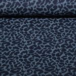 Tissu jeans pantalon Jacquard - Léopard Bleu foncé