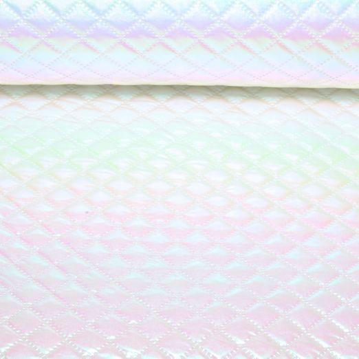 Tissu matelassé pour veste - losange Blanc Tissu matelassé pour veste - losange Blanc