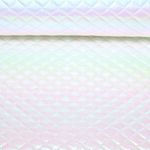 Tissu matelassé pour veste - losange Blanc Tissu matelassé pour veste - losange Blanc