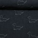 Jeans - Dinos Bestickt mit Vliesrückseite Schwarz Jeans - Dinos Bestickt mit Vliesrückseite Schwarz