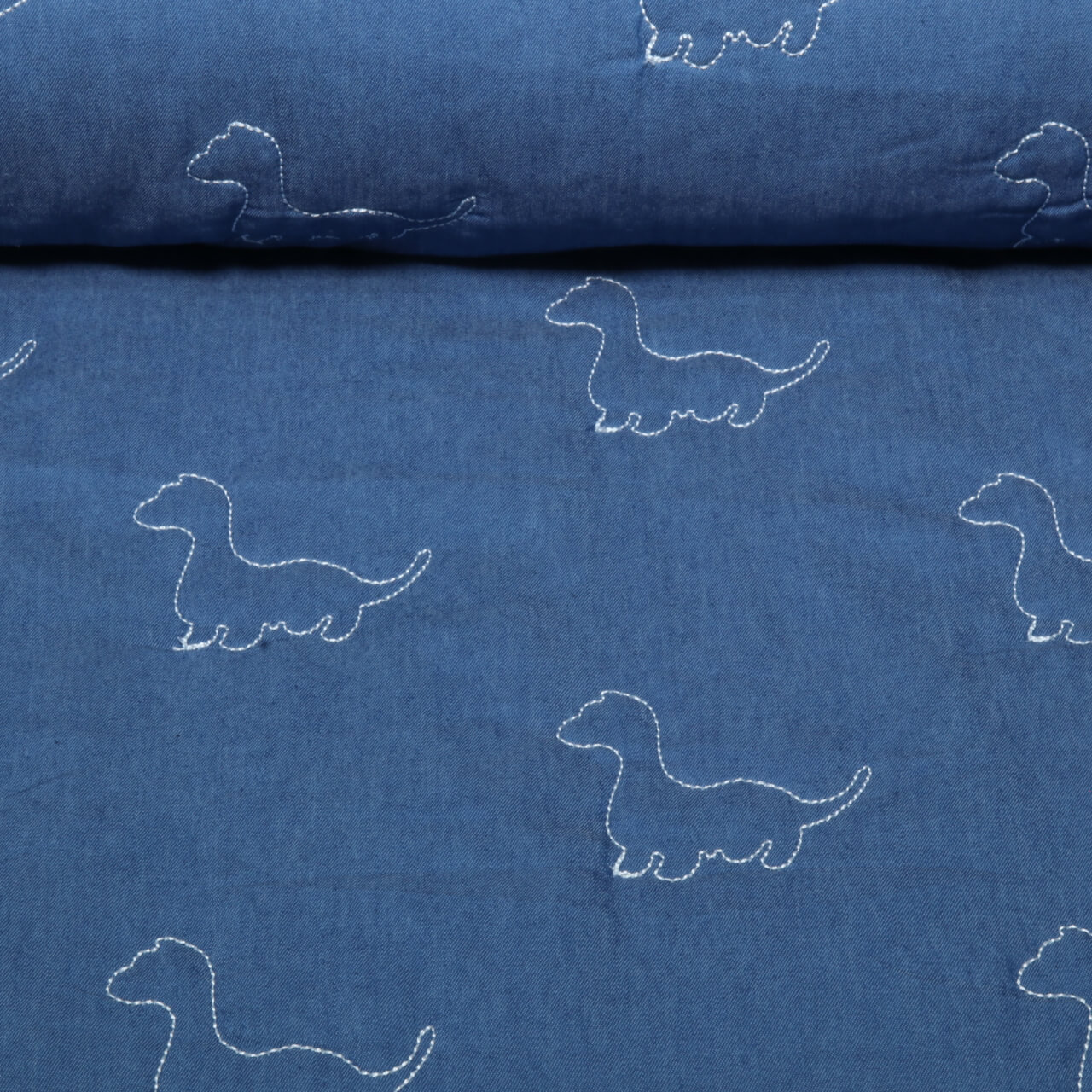 Jeans - Dinos Bestickt mit Vliesrückseite Mittelblau-0 Jeans - Dinos Bestickt mit Vliesrückseite Mittelblau-0