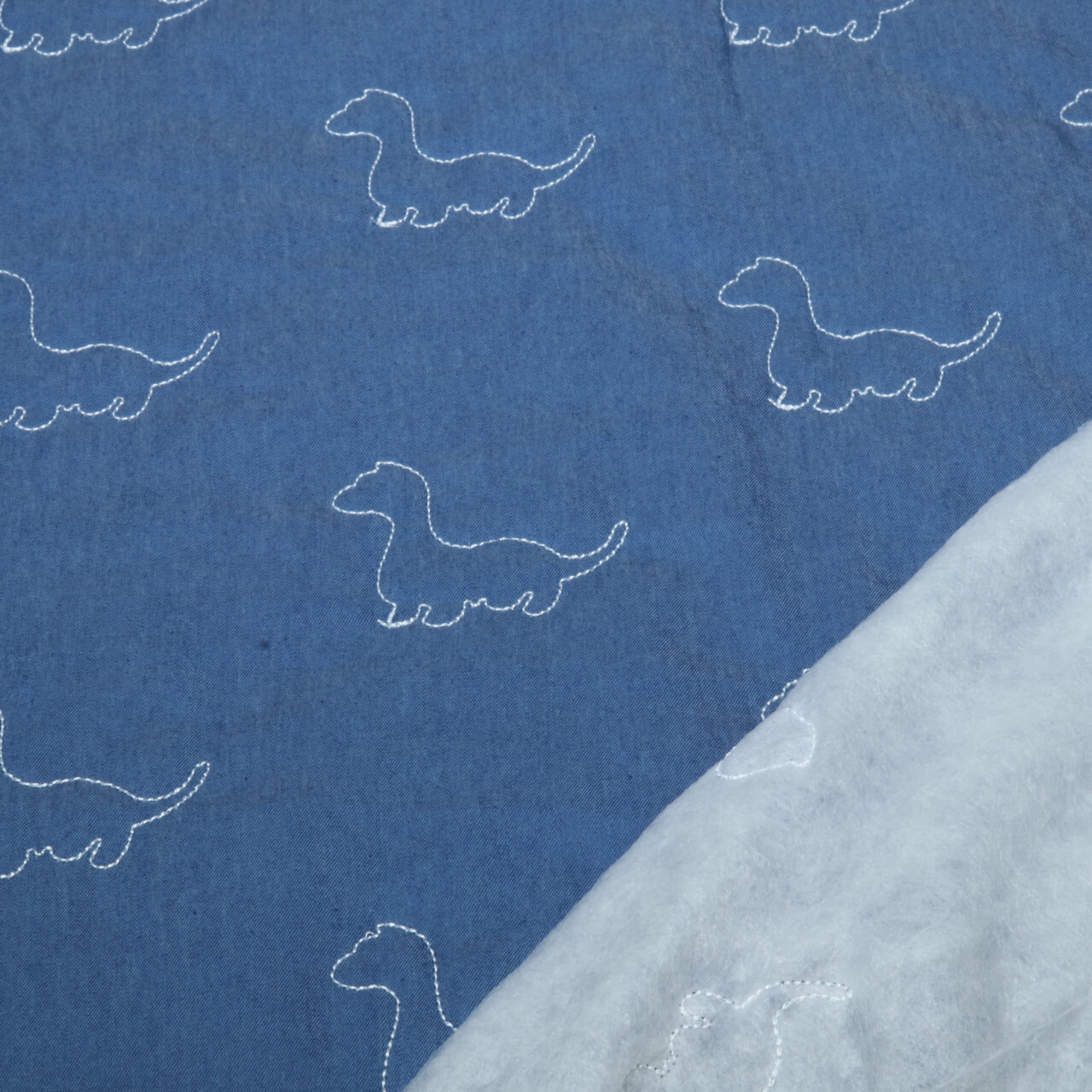 Jeans - Dinos Bestickt mit Vliesrückseite Mittelblau-1 Jeans - Dinos Bestickt mit Vliesrückseite Mittelblau-1