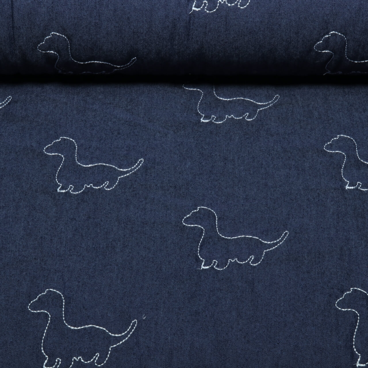 Jeans - Dinos Bestickt mit Vliesrückseite Dunkelblau-0 Jeans - Dinos Bestickt mit Vliesrückseite Dunkelblau-0