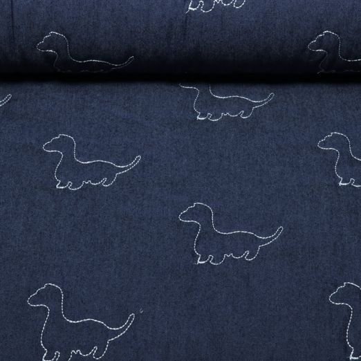 Jeans - Dinos Bestickt mit Vliesrückseite Dunkelblau Jeans - Dinos Bestickt mit Vliesrückseite Dunkelblau