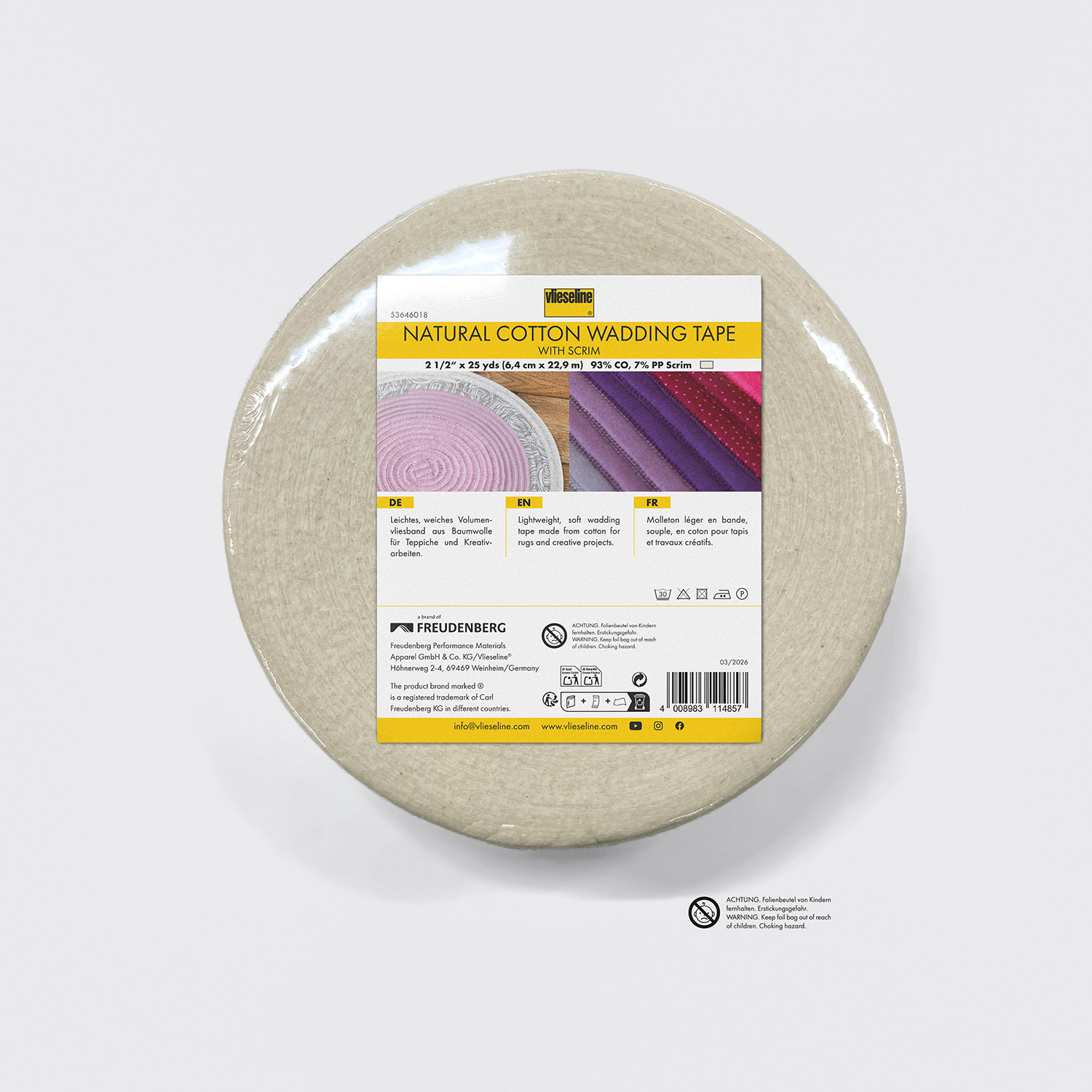 Vlieseline Wadding Tape - Natural Cotton - 22,9m-0 Vlieseline Wadding Tape - Natural Cotton - 22,9m-0