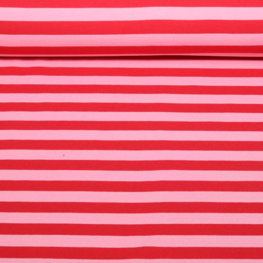 Jersey bio - Hamburger Liebe Duo Summer Stripes Rose Rouge Jersey bio - Hamburger Liebe Duo Summer Stripes Rose Rouge