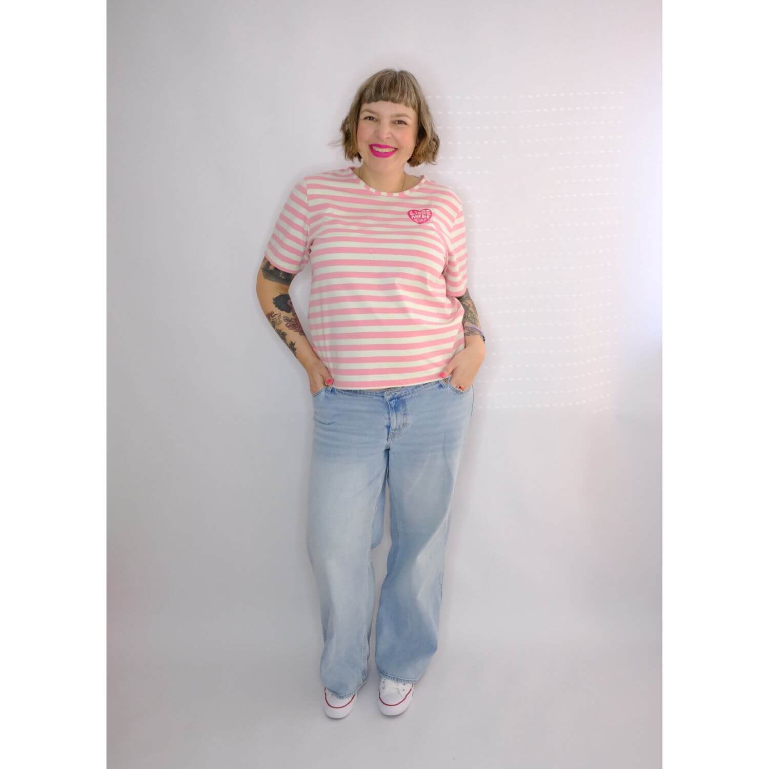 Jersey bio - Hamburger Liebe Uno Summer Stripes Ecru Rose-1 Jersey bio - Hamburger Liebe Uno Summer Stripes Ecru Rose-1