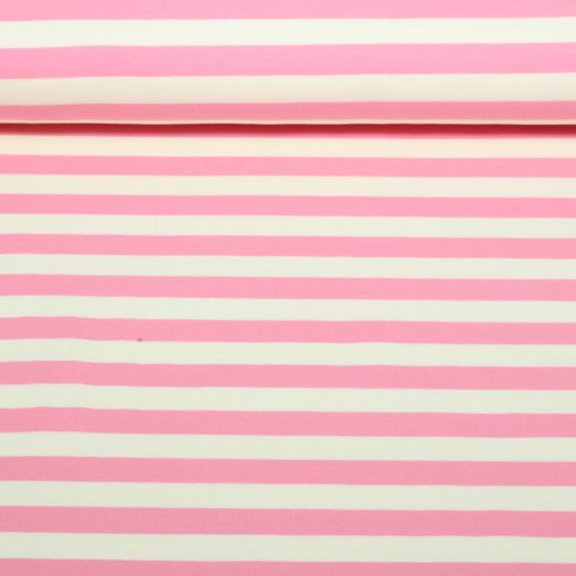 Jersey bio - Hamburger Liebe Uno Summer Stripes Ecru Rose Jersey bio - Hamburger Liebe Uno Summer Stripes Ecru Rose