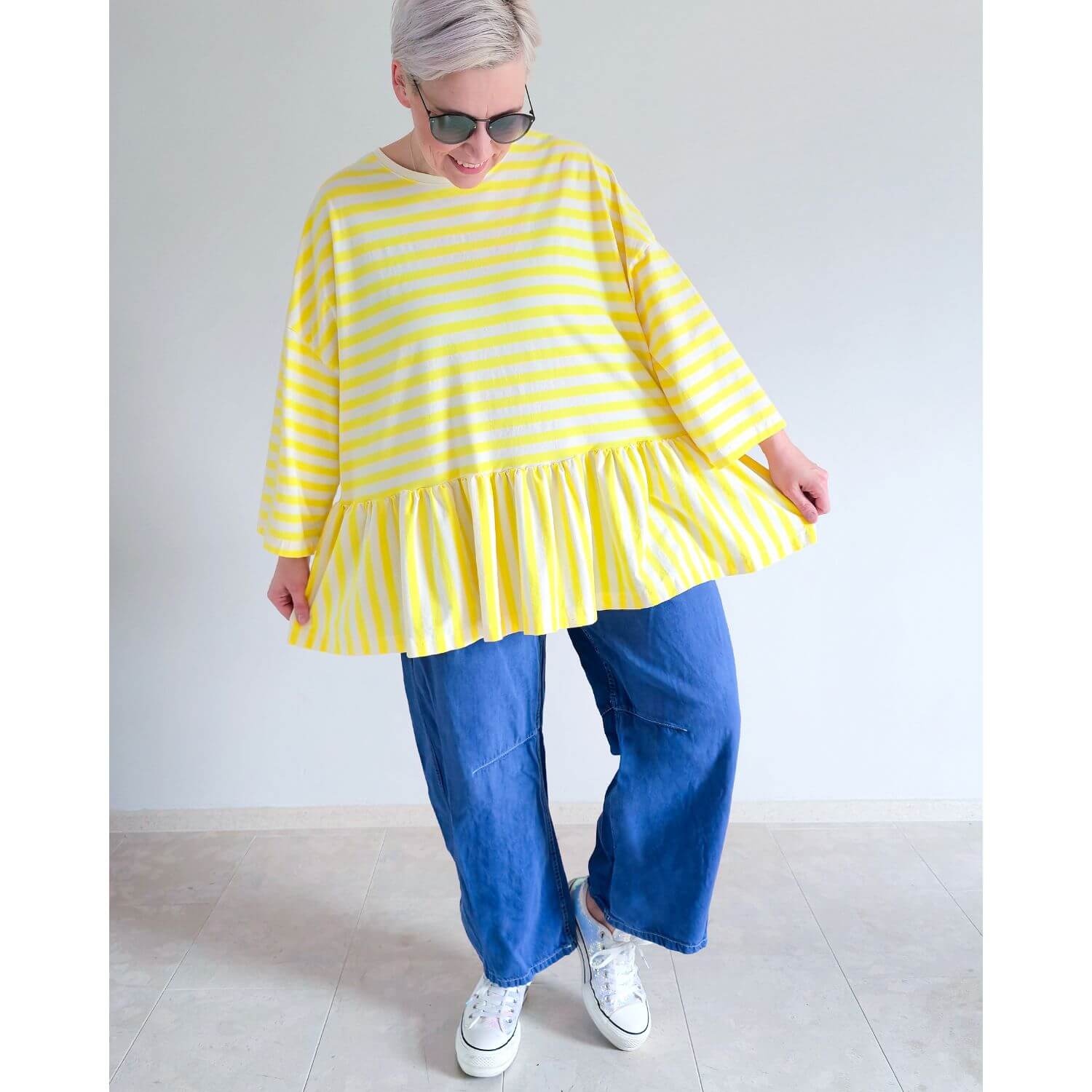 Jersey bio - Hamburger Liebe Uno Summer Stripes Ecru Jaune-1 Jersey bio - Hamburger Liebe Uno Summer Stripes Ecru Jaune-1