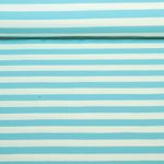 Jersey bio - Hamburger Liebe Uno Summer Stripes Ecru Turquoise Jersey bio - Hamburger Liebe Uno Summer Stripes Ecru Turquoise
