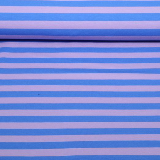 Jersey bio - Hamburger Liebe Duo Summer Stripes Bleu Violet Jersey bio - Hamburger Liebe Duo Summer Stripes Bleu Violet