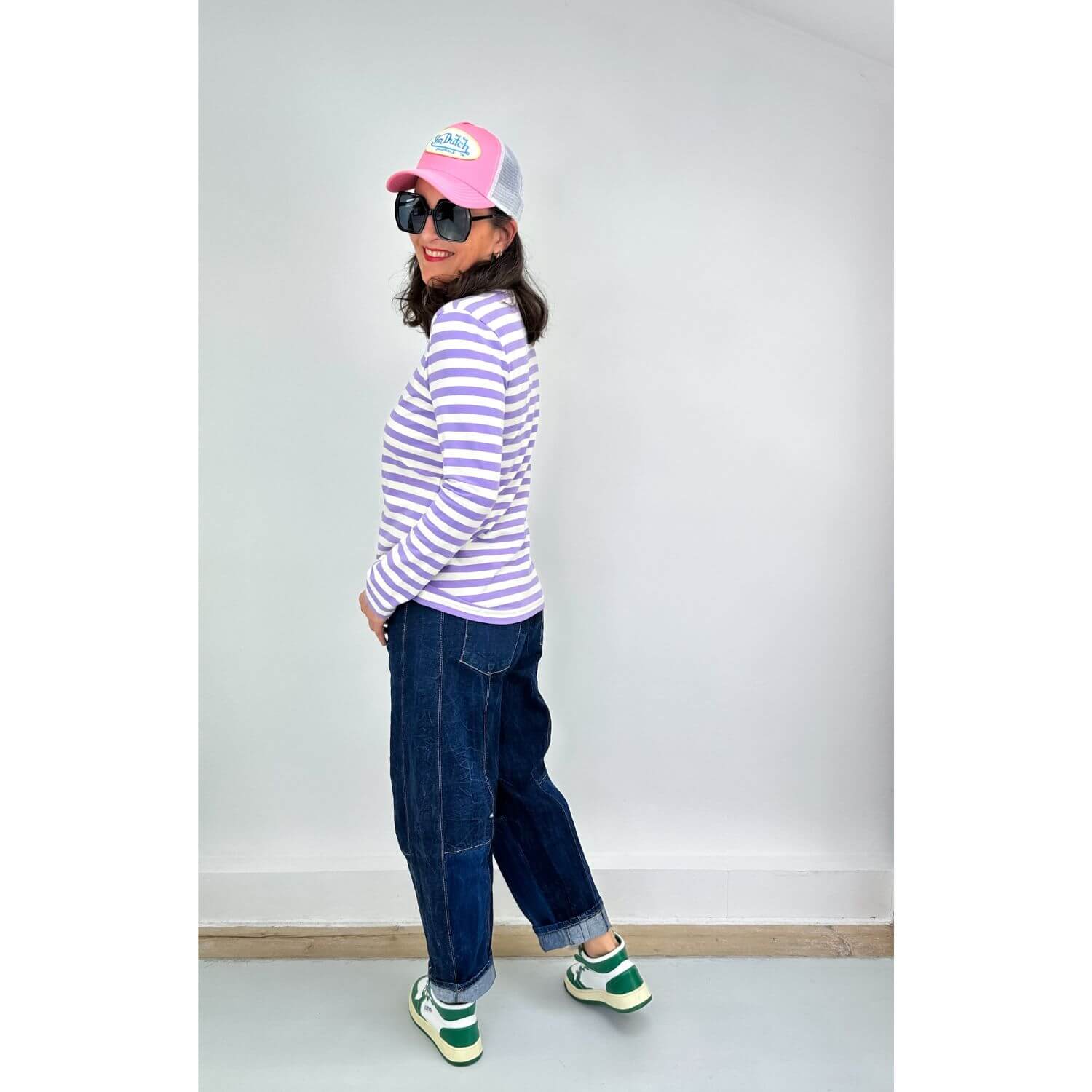Jersey bio - Hamburger Liebe Uno Summer Stripes Ecru Violet-1 Jersey bio - Hamburger Liebe Uno Summer Stripes Ecru Violet-1