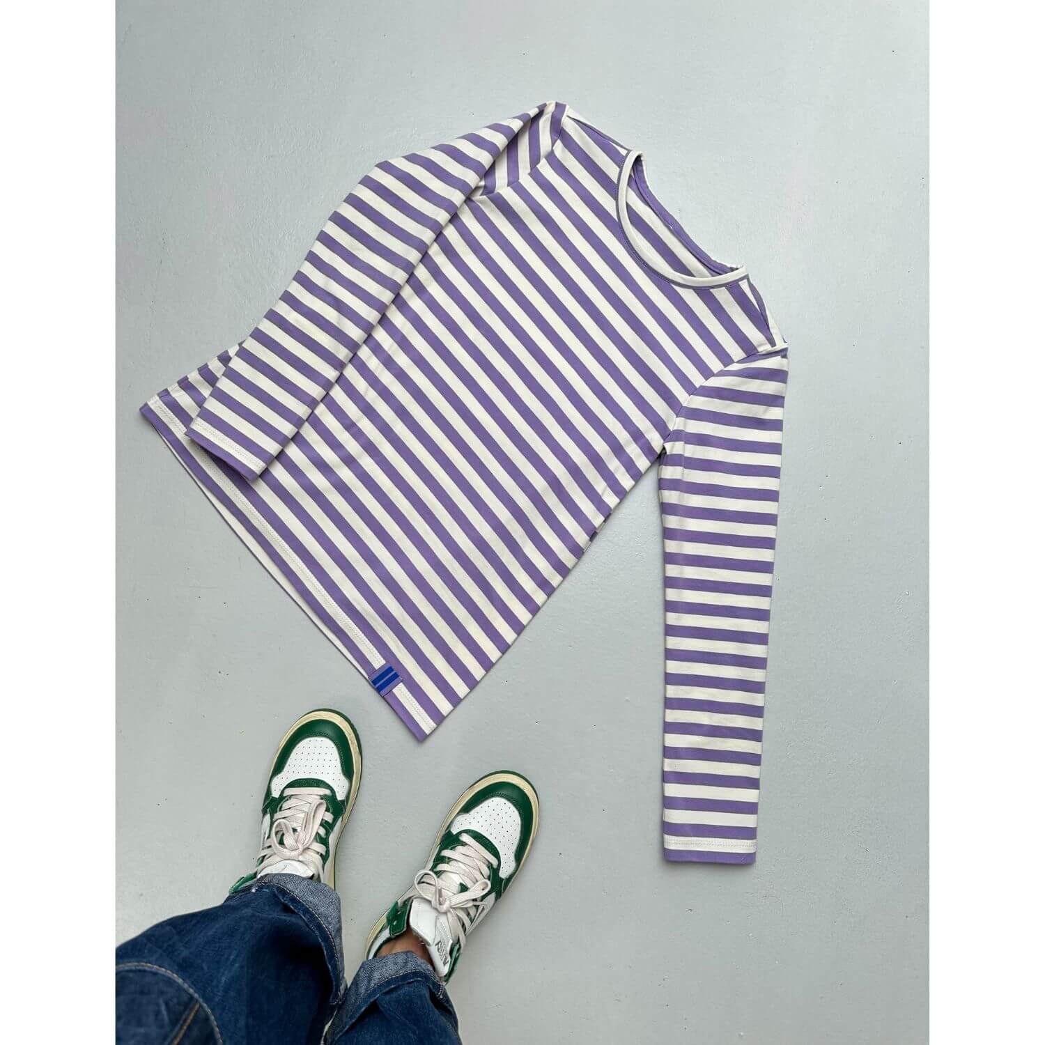 Jersey bio - Hamburger Liebe Uno Summer Stripes Ecru Violet-2 Jersey bio - Hamburger Liebe Uno Summer Stripes Ecru Violet-2