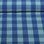 Coton tissé - Carreaux Bleu Vert Teint dans la masse