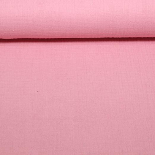 Gaze de coton bio - Triple épaisseur - Uni Rose
