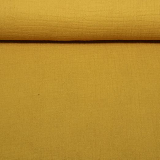 Gaze de coton bio - Triple épaisseur - Uni Ocre Gaze de coton bio - Triple épaisseur - Uni Ocre